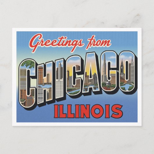 Grüße aus Chicago IL Postkarte (Vorderseite)