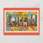 Grüße aus Chicago, Illinois Einladungspostkarte (Vorderseite)