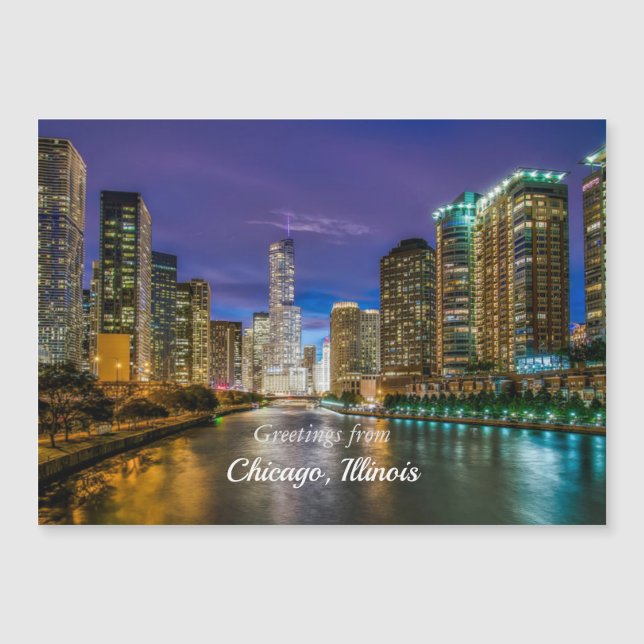 Grüße aus Chicago, Illinois Magnetkarte (Vorderseite)