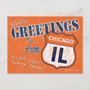 Grüße aus Chicago Illinois Postcard Postkarte