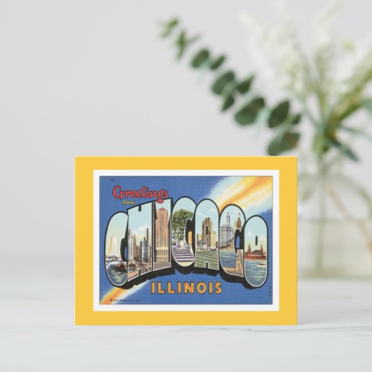 Grüße aus Chicago Illinois Postkarte (Stehend Vorderseite)