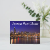 Grüße aus Chicago, Illinois Postkarte (Stehend Vorderseite)