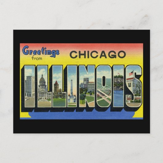 Grüße aus Chicago Illinois Postkarte (Vorderseite)