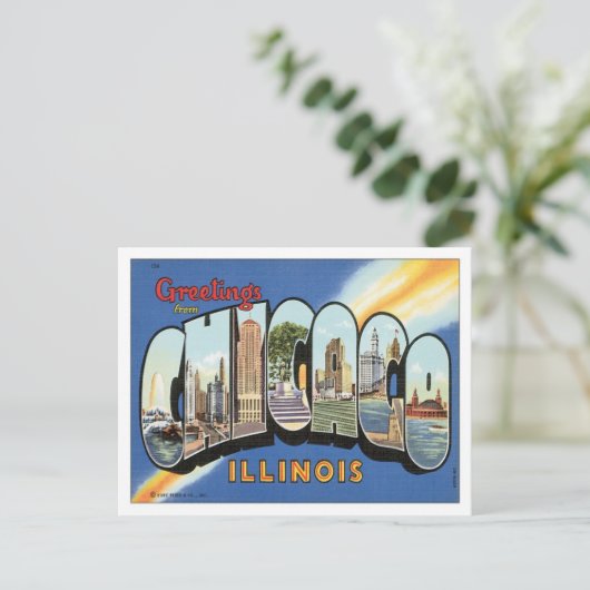 Grüße aus Chicago Illinois Postkarte (Stehend Vorderseite)