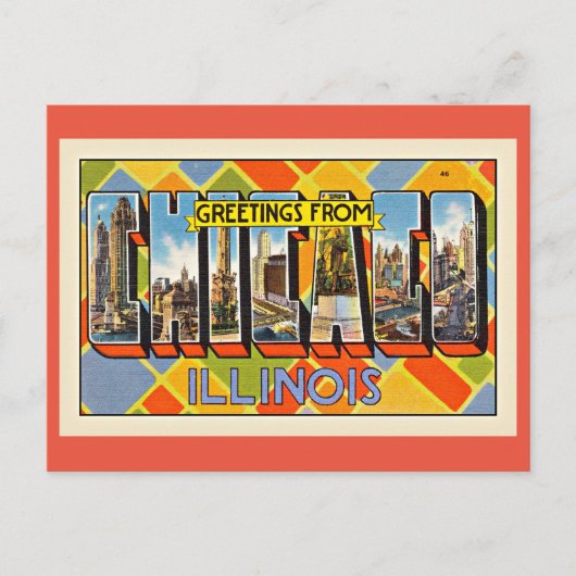 Grüße aus Chicago, Illinois Postkarte (Vorderseite)