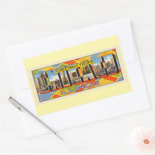 Grüße aus Chicago, Illinois Rechteckiger Aufkleber