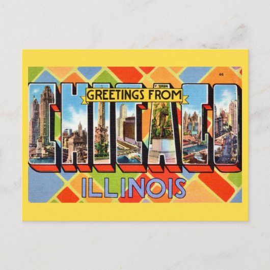 Grüße aus Chicago Postkarte (Vorderseite)