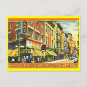 Grüße aus Chinatown, New York City Vintag Postkarte
