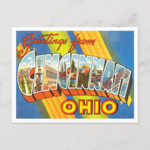 Grüße aus Cincinnati, Ohio Vintage Reise Postkarte