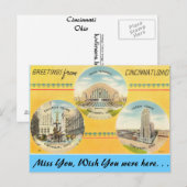 Grüße aus Cincinnati Postkarte (Vorne/Hinten)
