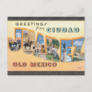 Grüße aus Ciudad Juarez Old Mexico, Vintage Postkarte