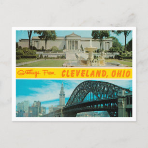 Grüße aus Cleveland, Ohio Vintage Reise Postkarte