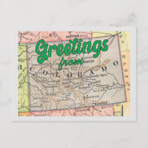 Grüße aus Colorado auf Vintager Karte