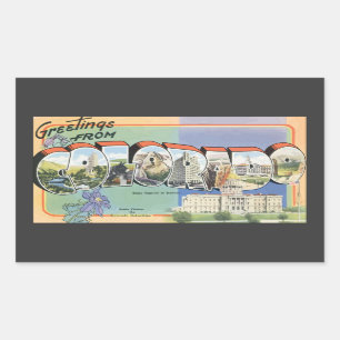 Grüße aus Colorado, Vintage Rechteckiger Aufkleber