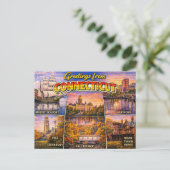 Grüße aus Connecticut Postkarte (Stehend Vorderseite)