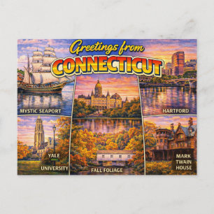 Grüße aus Connecticut Postkarte