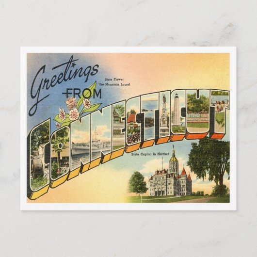 Grüße aus Connecticut Postkarte (Vorderseite)