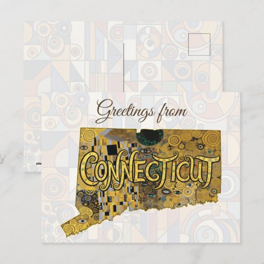 Grüße aus Connecticut Postkarte (Vorne/Hinten)