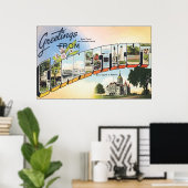 Grüße aus Connecticut, Vintag Poster (Heimbüro)