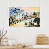 Grüße aus Connecticut, Vintag Poster (Küche)