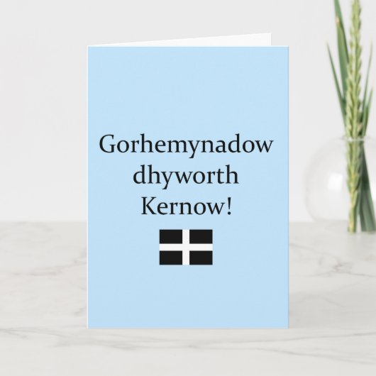 Grüße aus Cornwall in Cornish Language Karte (Vorderseite)