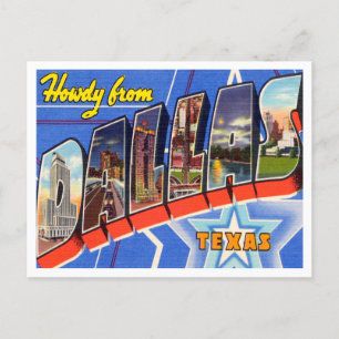 Grüße aus Dallas, Texas Vintage Reise Postkarte