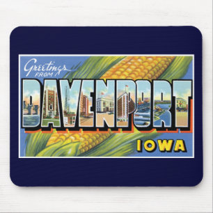 Grüße aus Davenport, Iowa! Mousepad