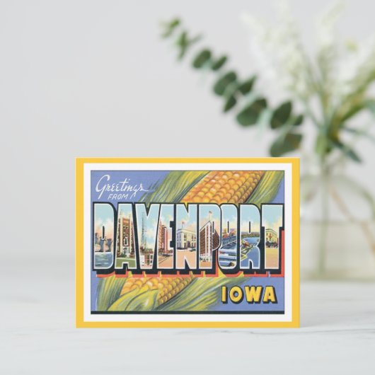 Grüße aus Davenport Iowa Postkarte (Stehend Vorderseite)