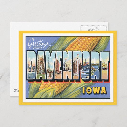 Grüße aus Davenport Iowa Postkarte (Vorne/Hinten)