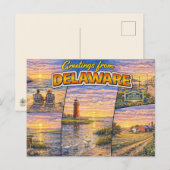 Grüße aus Delaware Postkarte (Vorne/Hinten)