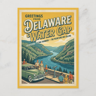 Grüße aus Delaware Water Gap Retro Postkarte