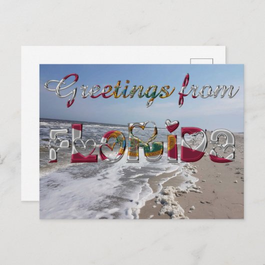 Grüße aus dem Flaggenstaat Florida USA Postkarte (Vorne/Hinten)