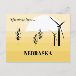 Grüße aus dem Nebraska State Sunny Monochromatic Postkarte