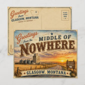 Grüße aus dem Nirgendwo Glasgow Mt. Postkarte (Vorne/Hinten)