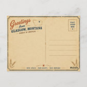 Grüße aus dem Nirgendwo Glasgow Mt. Postkarte (Rückseite)