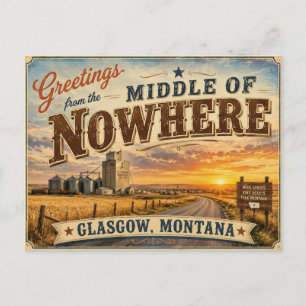 Grüße aus dem Nirgendwo Glasgow Mt. Postkarte