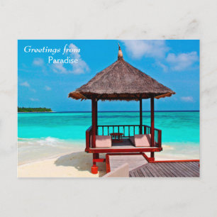 Grüße aus dem Paradies durch Schaufenster Postkarte