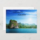 Grüße aus dem Paradies Postkarte (Vorne/Hinten)