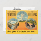 Grüße aus dem Yellowstone-Nationalpark Postkarte (Vorne/Hinten)