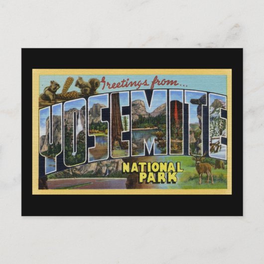 Grüße aus dem Yosemite Nationalpark Postkarte (Vorderseite)