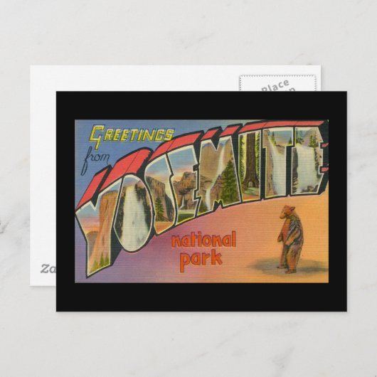 Grüße aus dem Yosemite Nationalpark Postkarte (Vorne/Hinten)