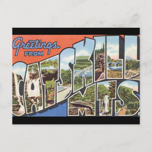 Grüße aus den Catskill Mts._Vintage Reiseplakat Postkarte