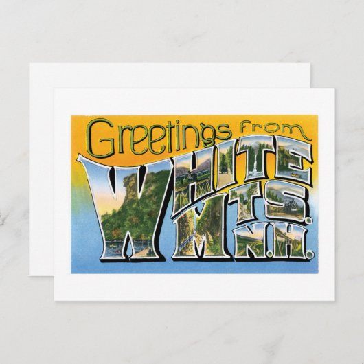 Grüße aus den Weißen Bergen, New Hampshire! Postkarte (Vorne/Hinten)