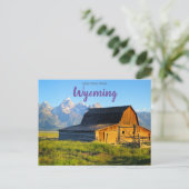Grüße aus den Wyoming Post Card Tetons Postkarte (Stehend Vorderseite)