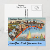 Grüße aus Dennisport Postkarte (Vorne/Hinten)