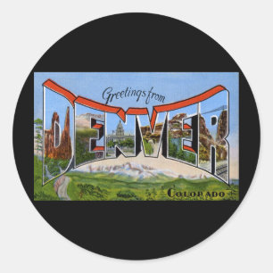 Grüße aus Denver Colorado Runder Aufkleber