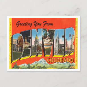 Grüße aus Denver, Colorado Vintage Reise Postkarte