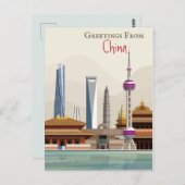 Grüße aus der China Postkarte (Vorne/Hinten)