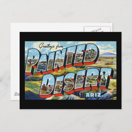 Grüße aus der gemalten Wüste Arizona Postkarte (Vorne/Hinten)