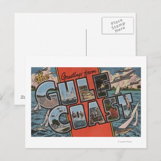 Grüße aus der Golfküste Postkarte (Vorne/Hinten)